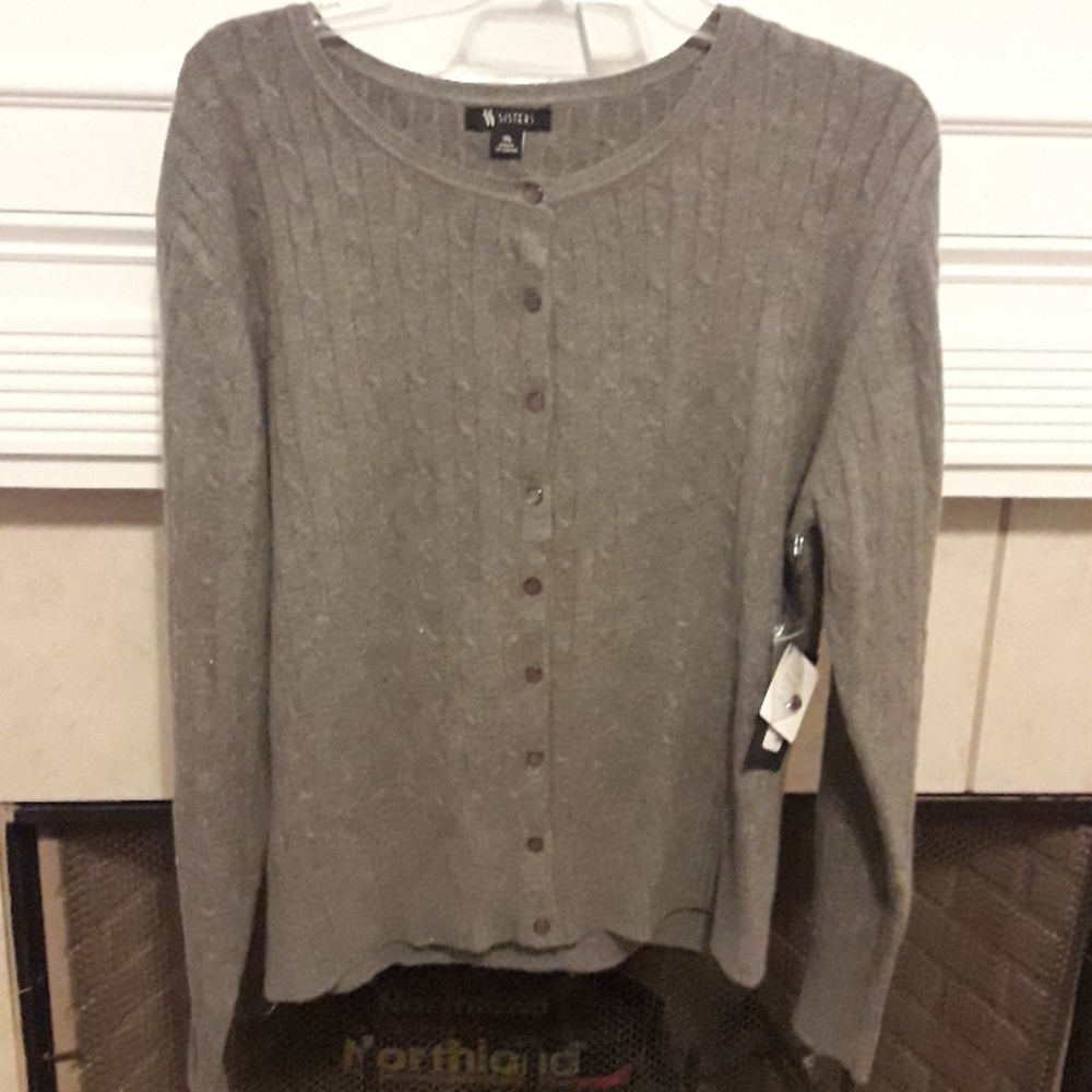 Gray Sisters Cardigan Sweater Size XL